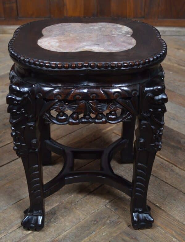 Chinese Marble Top Occasional Table/plant Stand SAI2843 - Image 12
