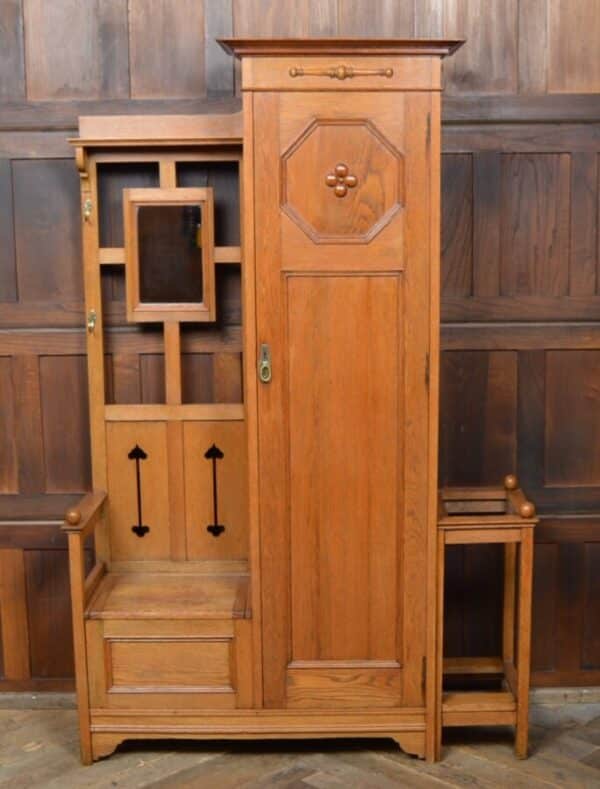 Edwardian Oak Hall Stand / Cupboard SAI2828 Antique Furniture 3