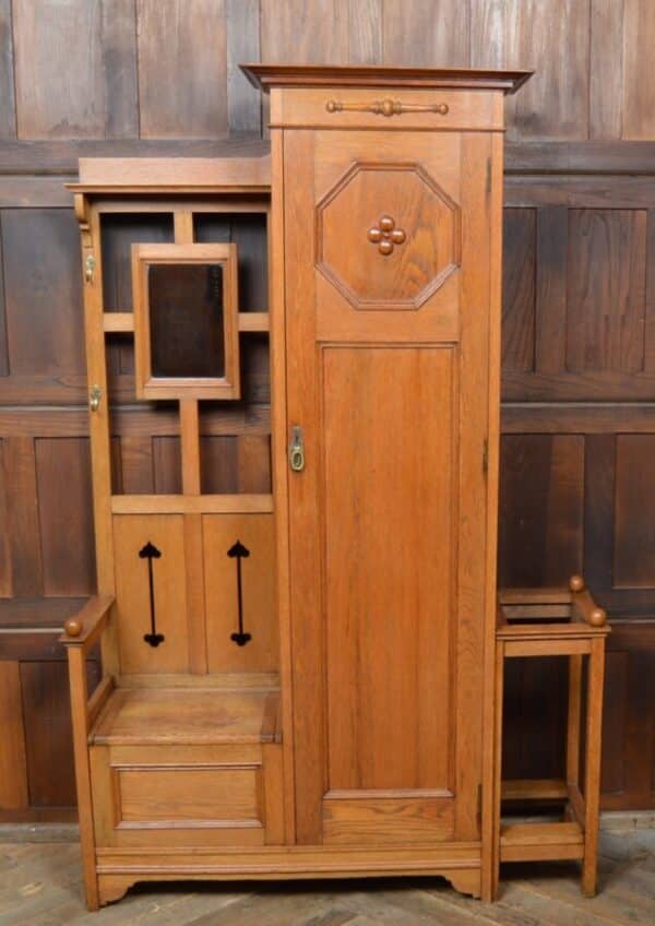 Edwardian Oak Hall Stand / Cupboard SAI2828 Antique Furniture 4