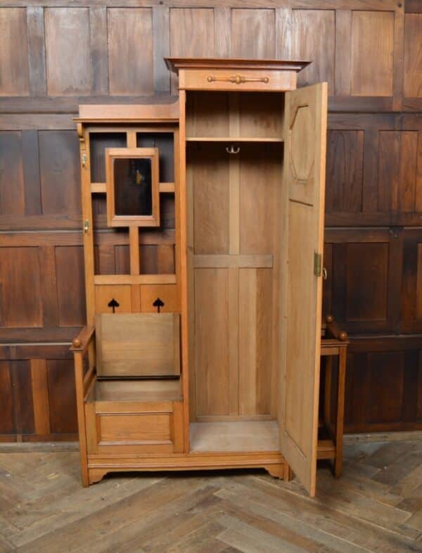 Edwardian Oak Hall Stand / Cupboard SAI2828 Antique Furniture 6