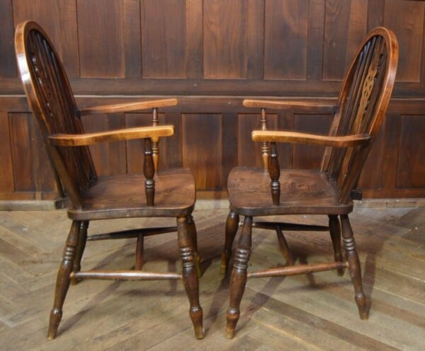 Pair Of Oak Wheel Back Chairs SAI2823 Antique Chairs 21