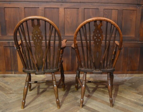 Pair Of Oak Wheel Back Chairs SAI2823 Antique Chairs 19