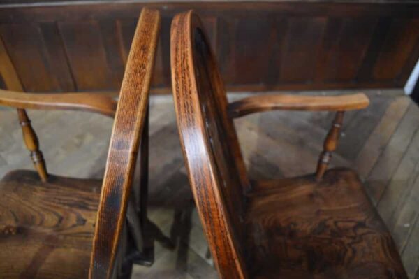 Pair Of Oak Wheel Back Chairs SAI2823 Antique Chairs 17
