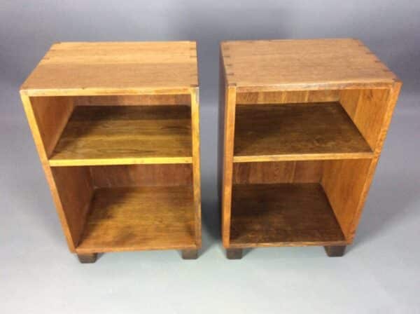 Pair of Cotswold School Oak Bedside Cabinets c1930's