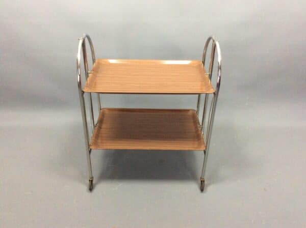 Mid Century Folding Chrome Serving Trolley 1950’s drinks trolley Vintage 5