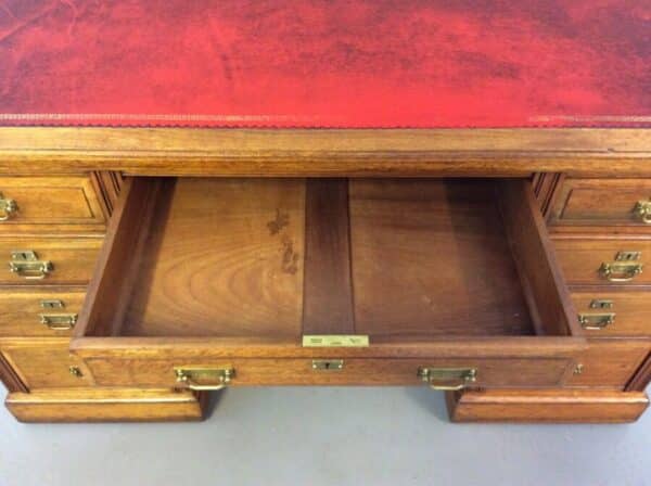 Late Victorian Walnut Pedestal Desk by Maple & Co c1890 desk Antique Desks 5