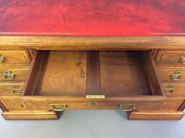 Late Victorian Walnut Pedestal Desk by Maple & Co c1890 - Image 3