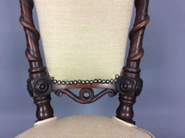 Late Victorian Walnut Bedroom Chair - Image 7
