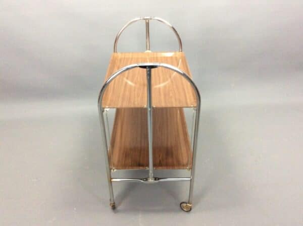 Mid Century Folding Chrome Serving Trolley 1950’s drinks trolley Vintage 4