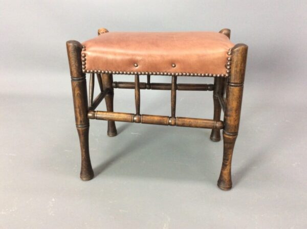 Arts & Crafts Thebes Stool by Liberty of London c1900 - Image 4