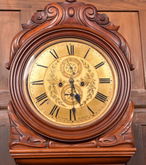 Victorian Mahogany Drumhead Grandfather Clock (a. Thom. Airdrie) SAI2818 A. Thom Airdrie Antique Clocks 4