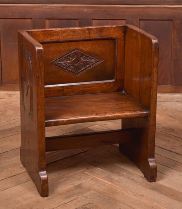 Victorian Oak Child's Hall Seat SAI2686