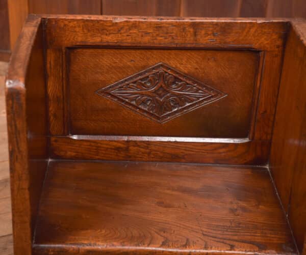 Victorian Oak Child's Hall Seat SAI2686 - Image 2