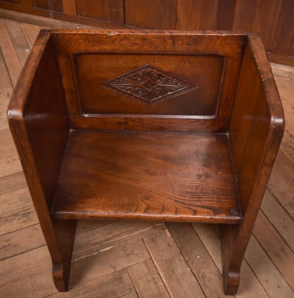 Victorian Oak Child's Hall Seat SAI2686 - Image 4
