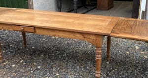 Antique Cherrywood French Refectory Extender Dining Table, c 1840 (370 Cms) Dining Miscellaneous 3