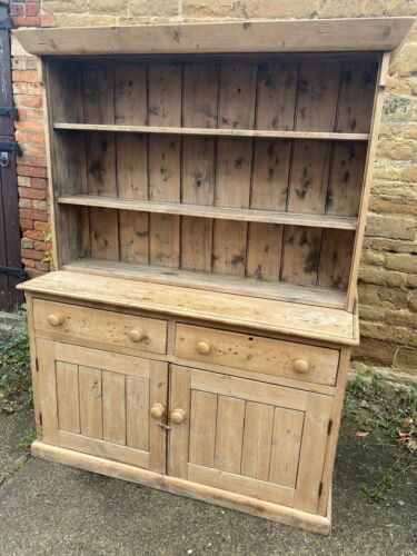 Antique English Pine Welsh Dresser Cabinet Housekeeper circa 1860