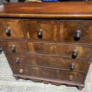 Antique Scottish Mahogany Chest Of Drawers, c 1870 Chest Miscellaneous