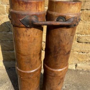 Pair of Matching Napoleonic Nelson Campaign Leather Cordite Stick Stands, c1800s hallway Miscellaneous 3