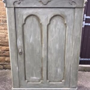 Antique French Painted Pine Armoire Louis XV Housekeeper’s Wardrobe, c 1870 armoire Miscellaneous