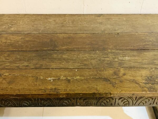 Antique English Oak Charles II Period Refectory Dining Table, c 1660 - Image 2