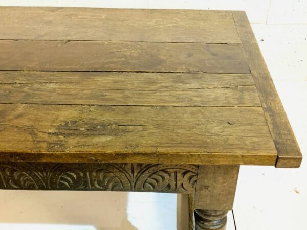 Charles II Restoration Antique Period Oak Refectory Dining Table, circa 1670 - Image 4