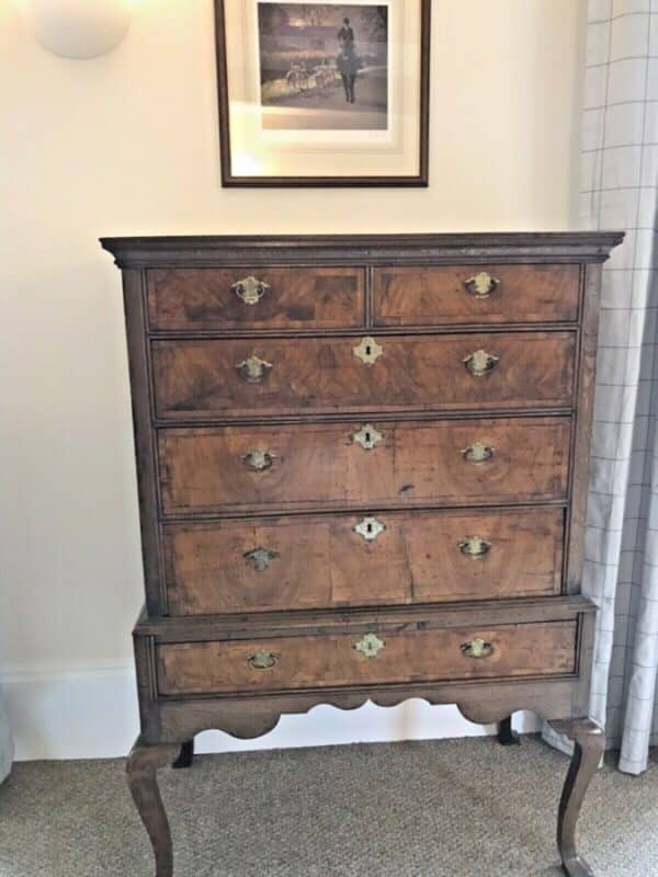 Queen Anne Walnut & Oak Chest On Stand, Circa 1730