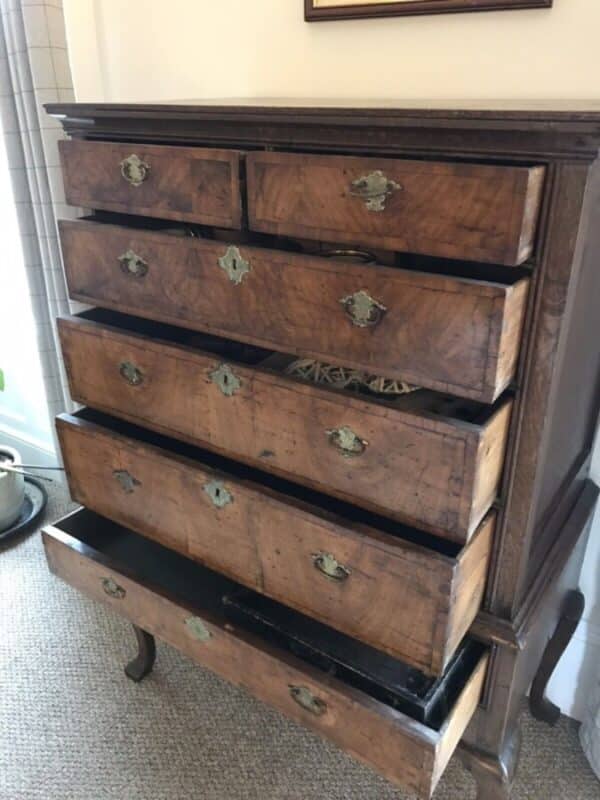 Queen Anne Walnut & Oak Chest On Stand, Circa 1730 - Image 9