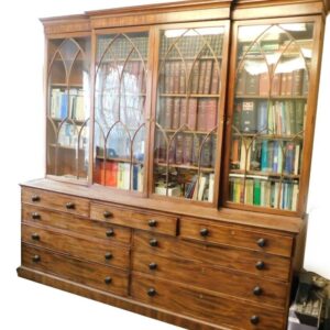 Antique Mahogany Breakfront Cabinet Secretaire Bookcase Rent, c 1820 adjustable Miscellaneous