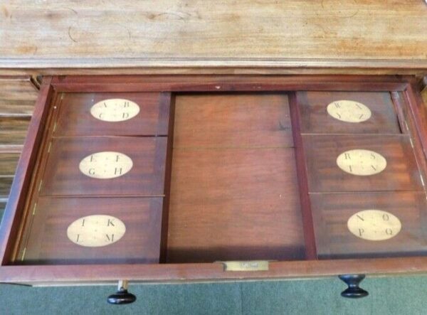 Antique Mahogany Breakfront Cabinet Secretaire Bookcase Rent, c 1820 - Image 4