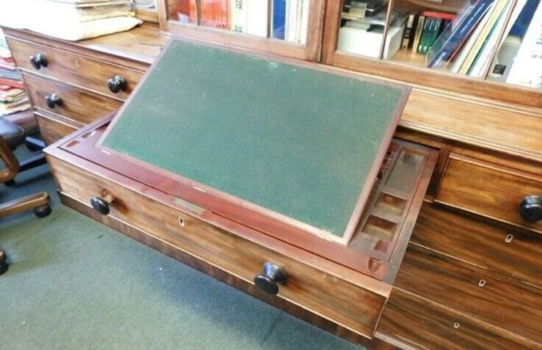 Antique Mahogany Breakfront Cabinet Secretaire Bookcase Rent, c 1820 adjustable Miscellaneous 8