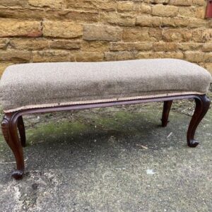 Antique English Upholstered William IV Solid Rosewood Window Seat, c 1810 armchair Miscellaneous