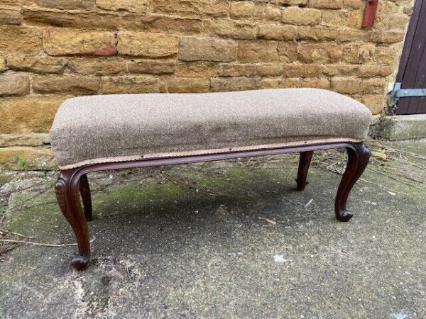 Antique English Upholstered William IV Solid Rosewood Window Seat, c 1810