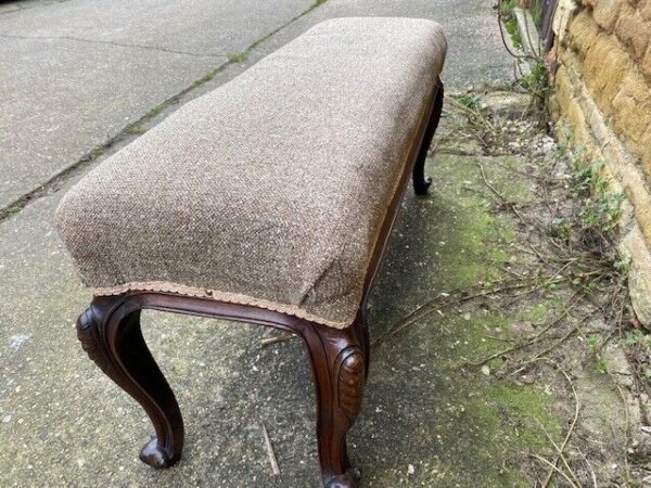 Antique English Upholstered William IV Solid Rosewood Window Seat, c 1810 - Image 8