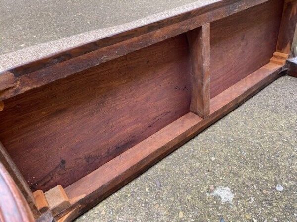 Antique English Upholstered William IV Solid Rosewood Window Seat, c 1810 - Image 9