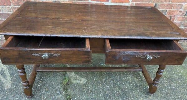 Antique English Oak Queen Anne Period Oak Refectory Table, c 1750 - Image 2