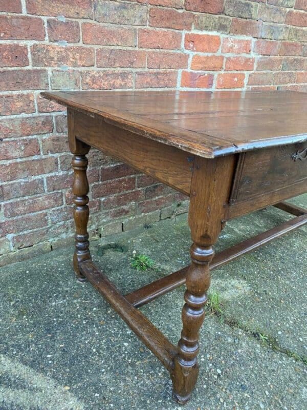 Antique English Oak Queen Anne Period Oak Refectory Table, c 1750 - Image 3