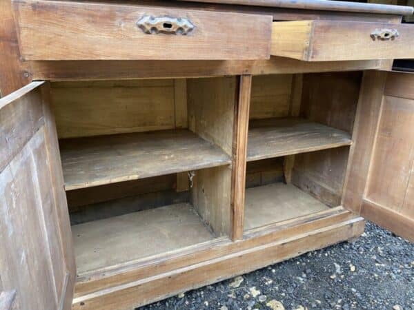 Antique French Cherrywood Fruitwood Buffet Dresser Sideboard, c 1850 - Image 7