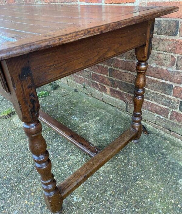 Antique English Oak Queen Anne Period Oak Refectory Table, c 1750 - Image 4