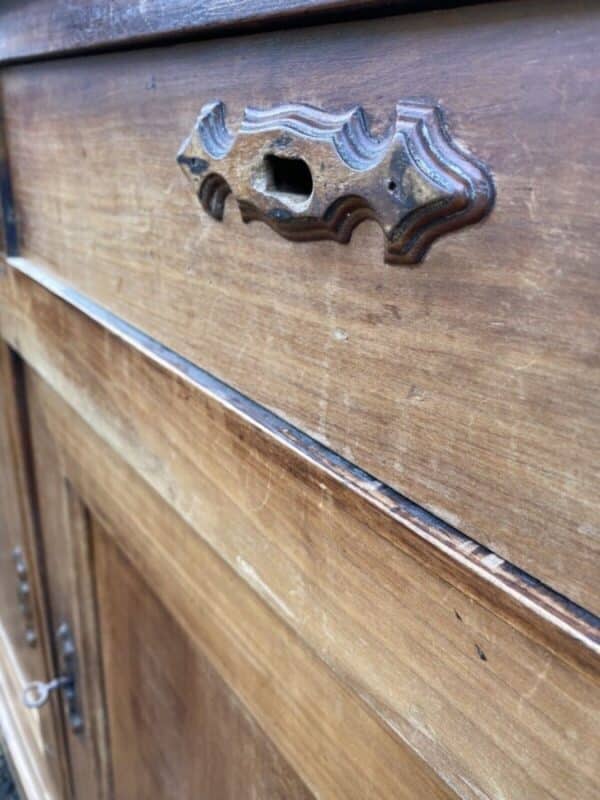 Antique French Cherrywood Fruitwood Buffet Dresser Sideboard, c 1850 - Image 11