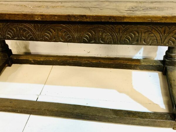 Antique English Oak Charles II Period Refectory Dining Table, c 1660 - Image 3