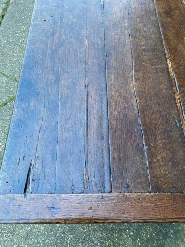 Antique English Oak Queen Anne Period Oak Refectory Table, c 1750 - Image 6