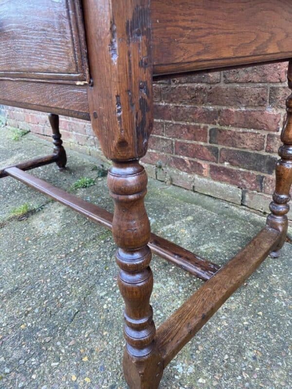 Antique English Oak Queen Anne Period Oak Refectory Table, c 1750 - Image 7