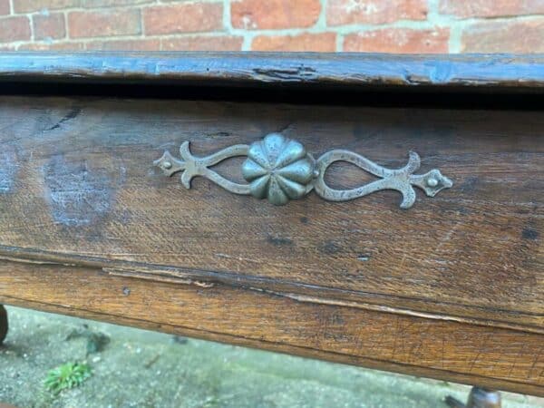 Antique English Oak Queen Anne Period Oak Refectory Table, c 1750 - Image 8