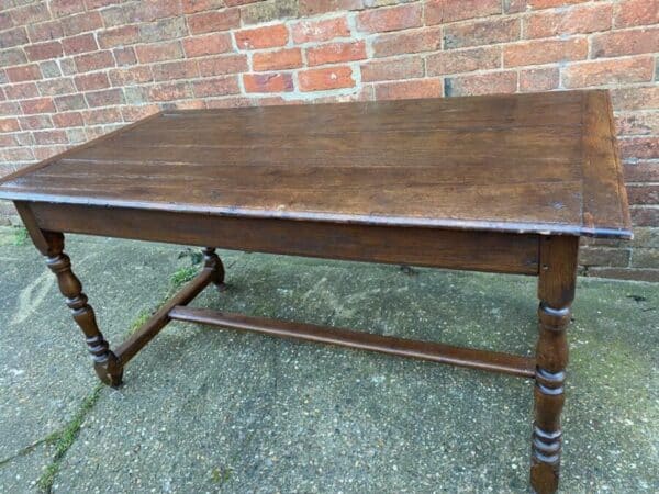 Antique English Oak Queen Anne Period Oak Refectory Table, c 1750 - Image 11
