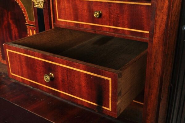 Antique French Empire Mahogany Secretaire d'abbatant Bureau Desk, c 1870 - Image 4