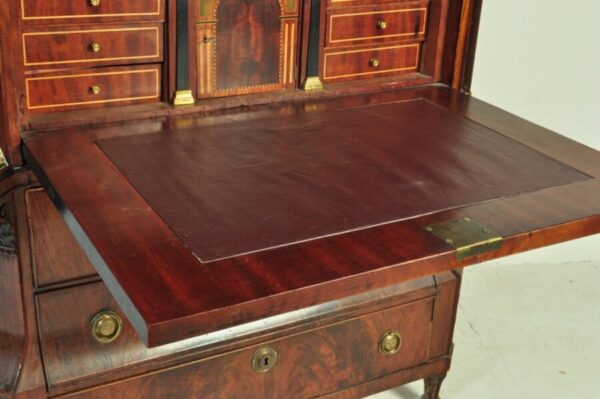 Antique French Empire Mahogany Secretaire d'abbatant Bureau Desk, c 1870 - Image 8