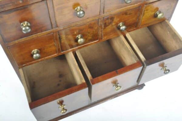 Antique Mahogany Georgian Apothecary Chest Bank Drawers, c1820 - Image 2