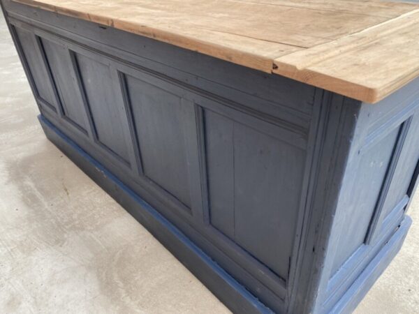 Antique Mahogany Shop 3m Workbench Island Counter, c 1890 L197 - Image 9