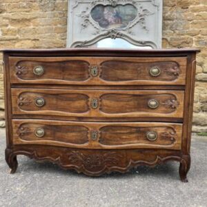 Antique French Chestnut Serpentine Commode Chest of Drawers, c 1740 Antique Miscellaneous
