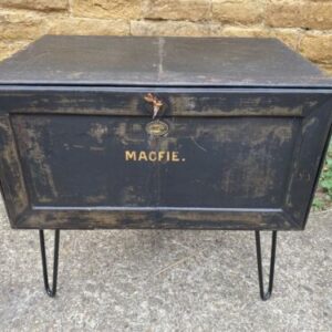 Antique Deed Macfie Box Lamp Coffee Side Table, c 1900 Dining Miscellaneous